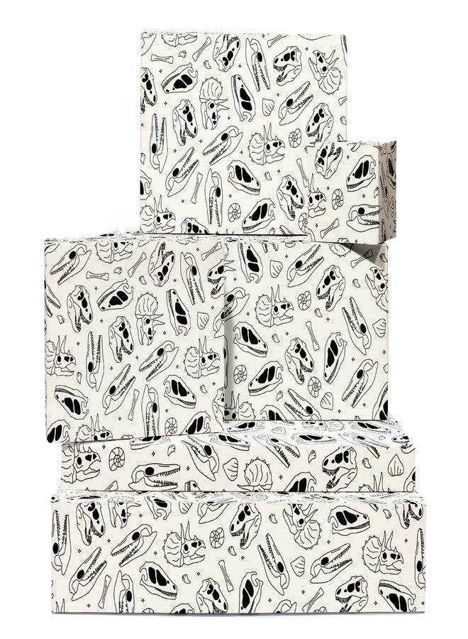 CENTRAL 23 Boy Wrapping Paper - 6 Sheets of Birthday Gift Wrap and Tags - Dinosaur Wrapping Paper - For Baby Shower, Christening, Valentines Day - For Kids Girls Him Her - Recyclable - Image 1